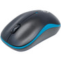 Manhattan Success Wireless Optical Mouse - Optical - Wireless - Radio Frequency - Blue, Black - USB - 1000 dpi - Scroll Wheel - 3 (Fleet Network)