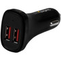 StarTech.com Dual Port USB Car Charger - Black - High Power 24W/4.8A - 2 port USB Car Charger - Charge two tablets at once - 12 V DC, (Fleet Network)