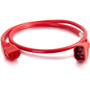 C2G 6ft 18AWG Power Cord (IEC320C14 to IEC320C13) -Red - For PDU, Switch, Server - 250 V AC / 10 A - Red (Fleet Network)