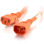 C2G 4ft 18AWG Power Cord (IEC320C14 to IEC320C13) - Orange - 250 V AC Voltage Rating - 10 A Current Rating - Orange (Fleet Network)