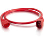 C2G Standard Power Cord - For PDU, Server, Switch - 250 V AC / 15 A - Red (Fleet Network)