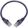Tripp Lite Cat6 Gigabit Snagless Molded UTP Patch Cable (RJ45 M/M), Purple, 1 ft - 1 ft Category 6 Network Cable for Switch, Hub, - 1 (N201-001-PU)