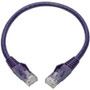 Tripp Lite Cat6 Gigabit Snagless Molded UTP Patch Cable (RJ45 M/M), Purple, 1 ft - 1 ft Category 6 Network Cable for Switch, Hub, - 1 (N201-001-PU)