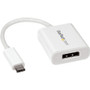 StarTech.com USB C to DisplayPort Adapter - 4K 60Hz - White - USB 3.1 Type-C to DisplayPort Adapter - USB C Video Adapter (CDP2DPW) - (Fleet Network)