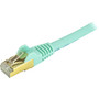 StarTech.com 14ft Aqua Cat6a Shielded Patch Cable - Cat6a Ethernet Cable - 14 ft Cat 6a STP Cable - Snagless RJ45 Ethernet Cord - 14 - (C6ASPAT14AQ)