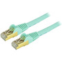 StarTech.com 6in Aqua Cat6a Shielded Patch Cable - Cat6a Ethernet Cable - 6 inch Cat 6a STP Cable - Short Ethernet Cord - 6" Category (Fleet Network)