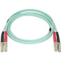 StarTech.com Aqua OM4 Duplex Multimode Fiber - 1m / 3 ft - 100 Gb - 50/125 - OM4 Fiber - LC to LC Fiber Patch Cable - 3.3 ft Fiber for (450FBLCLC1)