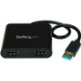 StarTech.com USB to Dual HDMI Adapter - USB to HDMI Adapter - USB 3.0 to HDMI - USB to HDMI Display Adapter - External Video Card - 4K (Fleet Network)