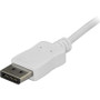 StarTech.com 6ft USB C to DisplayPort Cable - White - 4K 60Hz DisplayPort Cable - USB Type C to DisplayPort Adapter (CDP2DPMM6W) - 6 C (CDP2DPMM6W)