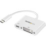 StarTech.com USB-C to DVI Adapter with Power Delivery (USB PD) - USB Type C Adapter - 1920 x 1200 - White - Use this USB Type C to DVI (Fleet Network)