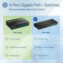 TRENDnet 8-Port GREENnet Gigabit PoE+ Switch, Supports PoE And PoE+ Devices, 61W PoE Budget, 16Gbps Switching Capacity, Data & Power & (TPE-TG82G)