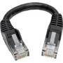 Tripp Lite N201-06N-BK Cat.6 UTP Patch Network Cable - 6" Category 6 Network Cable for Network Device, Network Adapter, Router, Modem, (N201-06N-BK)