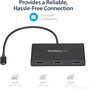 StarTech.com 3-Port USB-C to HDMI MST Hub - 4K 30Hz - Multi-Monitor Video Splitter - Windows and Thunderbolt 3 Compatible - Increase - (MSTCDP123HD)