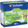 Verbatim 95156 CD Rewritable Media - CD-RW - 12x - 700 MB - 10 Pack Slim Case (Fleet Network)