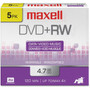 Maxell DVD Rewritable Media - DVDRW - 4x - 470 GB - 5 Pack - 120mm 634045