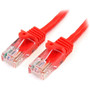 StarTech.com 25 ft Red Snagless Cat5e UTP Patch Cable - Category 5e - 25 ft - 1 x RJ-45 Male - 1 x RJ-45 Male - Red (Fleet Network)