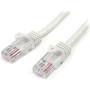 StarTechcom 25 ft White Snagless Cat5e UTP Patch Cable - Category 5e - 25 ft - 1 x RJ-45 Male - 1 x RJ-45 Male - White 45PATCH25WH