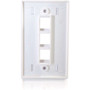 C2G 3 Socket Keystone Network/Multimedia Faceplate - 3 x Socket(s) - White (03412)