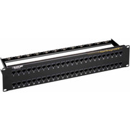 Black Box CAT6 Feed-Through Patch Panel - 2U Unshielded 48-Port - 48 Ports - 48 x RJ-45 - 2U High - 19 Wide - Rack-mountable - JPM820A