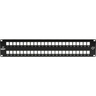 Black Box Multimedia Patch Panel - 2U 48-Port - 48 Ports - 48 x RJ-45 - 2U High - Rack-mountable - TAA Compliant JPMT1048A