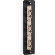 Black Box Low-Density Multimode Fiber Adapter Panel - Ceramic Sleeve 3 ST Duplex Beige - 3 Ports - 3 x Duplex - Beige - TAA JPM450B