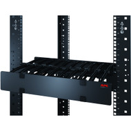 APC by Schneider Electric Horizontal Cable Manager 1U x 4 Deep Single-Sided with Cover - Black - 1U Rack Height - 19 Panel Width AR8602A