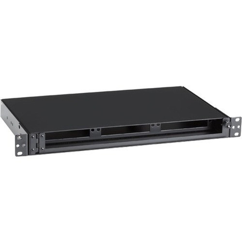 Black Box Rackmount Fiber Shelf, 1U, 3-Adapter Panel - For Patch Panel - 1U Rack Height x 23" (584.20 mm) Rack Width - Rack-mountable (JPM407A-R5)
