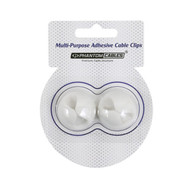 Cable Clips for Single Wire - Adhesive - White 2 Pack FN-CC-AD1-WH