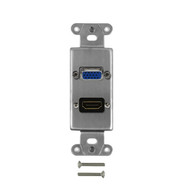 Stainless Steel Decora Strap - 1x HDMI  1x VGA FN-WPK-DS-HV