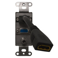 Stainless steel decora strap - 1x HDMI 1x VGA 1x 35mm FN-WPK-DS-HVA