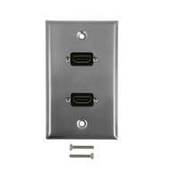 2-Port HDMI Wall Plate Kit - Stainless Steel FN-WPK-SSHD2