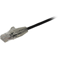 StarTechcom 10ft CAT6 Cable - Slim CAT6 Patch Cord - Black Snagless RJ45 Connectors - Gigabit Ethernet Cable - 28 AWG - LSZH - Slim a N6PAT10BKS