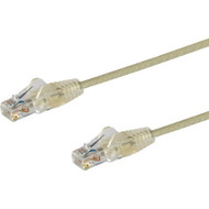 StarTechcom 3 ft CAT6 Cable - Slim CAT6 Patch Cord - Gray - Snagless RJ45 Connectors - Gigabit Ethernet Cable - 28 AWG - LSZH - Slim N6PAT3GRS