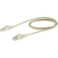 StarTechcom 3 ft CAT6 Cable - Slim CAT6 Patch Cord - Gray - Snagless RJ45 Connectors - Gigabit Ethernet Cable - 28 AWG - LSZH - Slim N6PAT3GRS