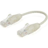StarTechcom 6 in CAT6 Cable - Slim CAT6 Patch Cord - Gray Snagless RJ45 Connectors - Gigabit Ethernet Cable - 28 AWG - LSZH - Slim is N6PAT6INGRS