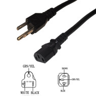 2m JIS 8303 Japan to C13 power cord VCTF 125 12A 125V FN-PW-625-2M