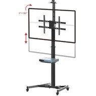 TV Cart with Shelf - Tilt Pivot Adjustable Height VESA 600x400 Fits TV Sizes from 37 to 70 Inch FN-MT-2500-BK