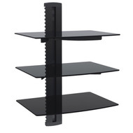 Media Player Triple Shelf Glass - Black FN-MT-113-BK