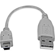 StarTechcom 6in Mini USB 20 Cable - A to Mini B - Type A Male USB - Mini Type B Male USB - 6 - Gray USB2HABM6IN
