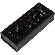 StarTechcom 4 Port USB 30 Hub plus 3 Dedicated USB Charging Ports 2 x 1A  1 x 2A - Wall Mountable Metal Enclosure - USB - - 7 USB ST4300U3C3