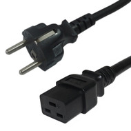 2m SCHUKO CEE 77 Euro to C19 Power Cable - H05VV-F 15 15A 250V FN-PW-171-2M