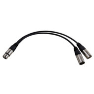 1ft Premium XLR Female to 2x XLR Male Balanced Splitter Cable FN-XLR-FMM-01