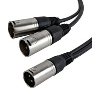 6ft Premium XLR Male to 2x XLR Male Balanced Splitter Cable FN-XLR-MMM-06