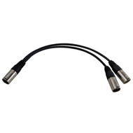 10ft Premium XLR Male to 2x XLR Male Balanced Splitter Cable FN-XLR-MMM-10