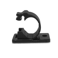 100pk Cable Clamp 12mm OD Cable Self-Adhesive or Screw-Down - Black FN-CC-210-BK