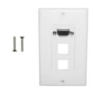 1-Port VGA Wall Plate Kit Decora White with 2x Keystone Hole FN-WPK-VGA2-D