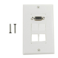 1-Port VGA Wall Plate Kit Decora White with 4x Keystone inserts FN-WPK-VGA4-D