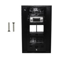 1-Port VGA Wall Plate Kit Decora Black with 4x Keystone inserts FN-WPK-VGA4-D-BK