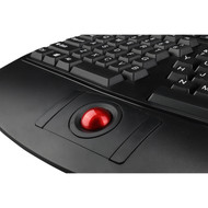 Adesso Tru-Form 3500 - 24 GHz Wireless Ergonomic Trackball Keyboard - Wireless Connectivity - RF - USB Interface - 105 Key - English WKB-3500UB