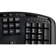 Adesso Tru-Form 3500 - 24 GHz Wireless Ergonomic Trackball Keyboard - Wireless Connectivity - RF - USB Interface - 105 Key - English WKB-3500UB